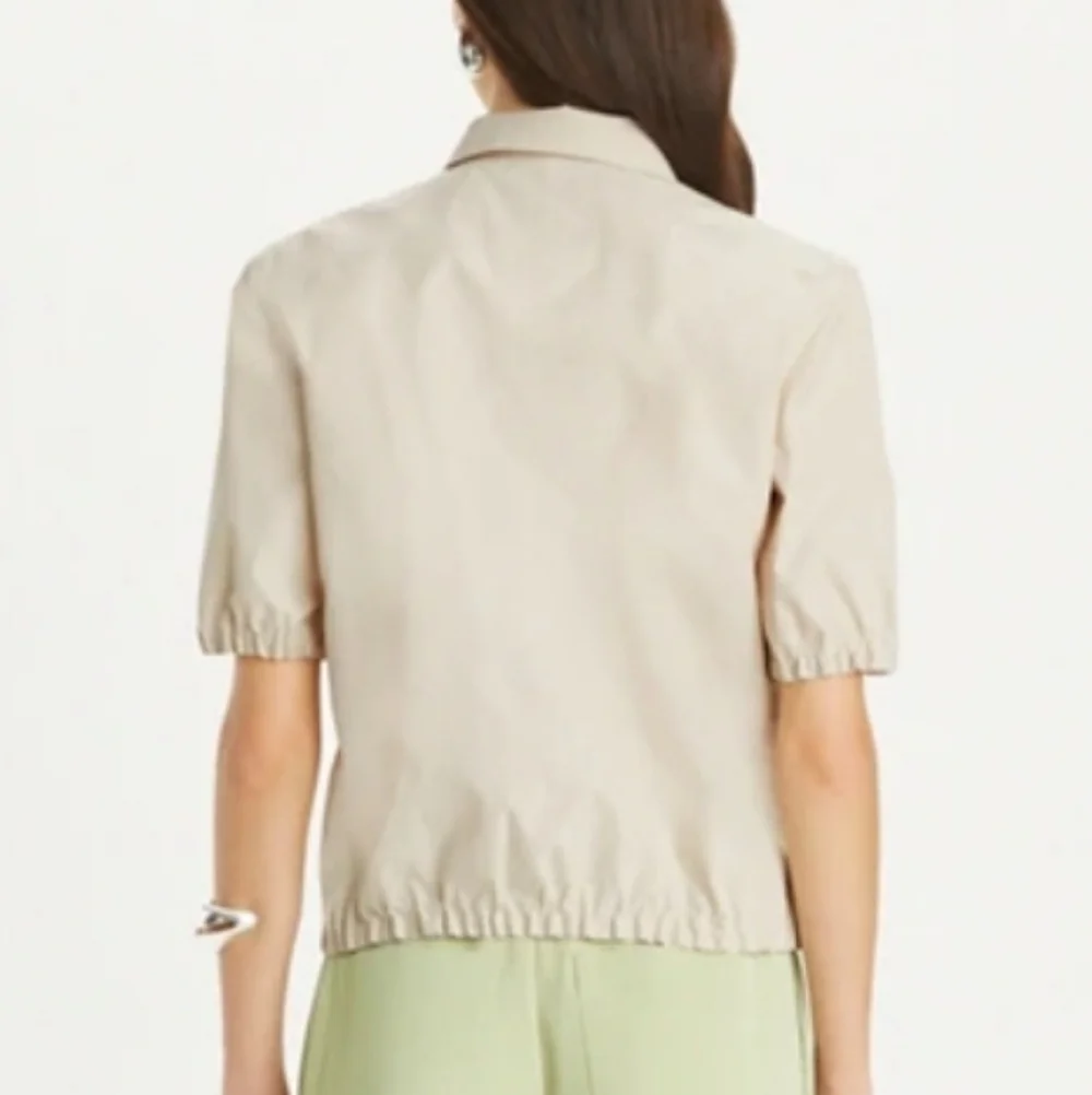 NWT Tory Burch Poplin Zip Polo